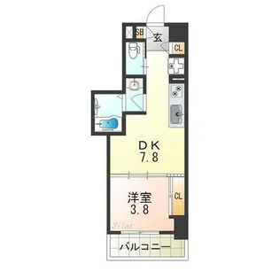 クローバー・レジデンス桑津【8階】の間取り