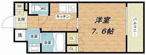 セオリー難波南プレミアム【12階】の間取り