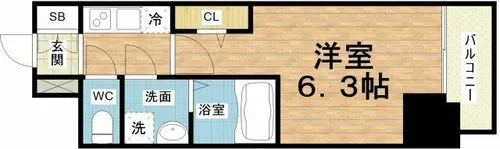 ファーストフィオーレ京橋ブレイニー【9階】の間取り