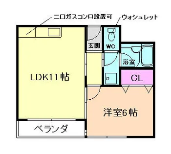 山川ノースサイド【302号室】の間取り