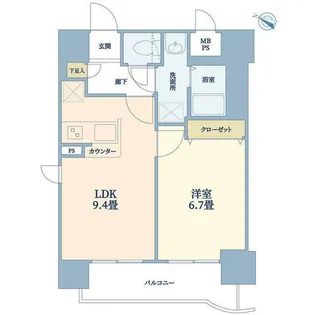 パルシオ三宮フラワーロード【5階】の間取り