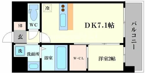 セレニテ難波ミラク壱番館【3階】の間取り