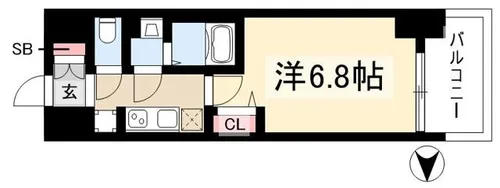 プレサンス名古屋駅ゲート【7階】の間取り