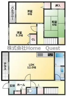 大阪府八尾市恩智南町3丁目【アパート】の間取り