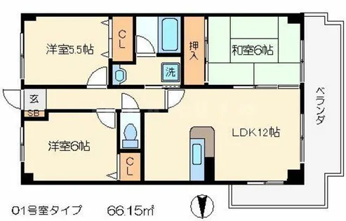 ロックフィールド【9階】の間取り