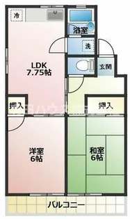 ヴィラ湯浅B棟【402号室】の間取り