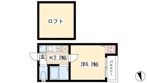 Kspace東別院【101号室】の間取り