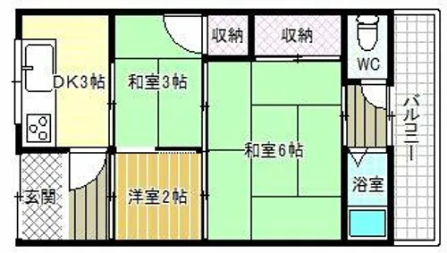 大阪府柏原市本郷5丁目【テラスハウス】の間取り