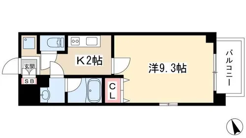 ルクレ新栄レジデンス【7階】の間取り