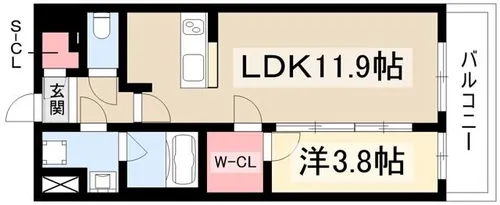 グリュック平和【0303号室】の間取り