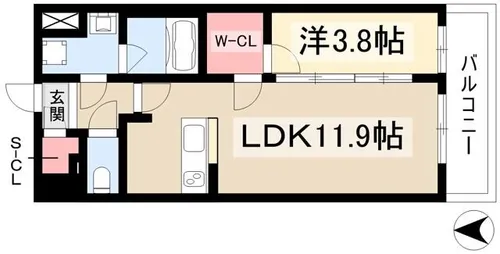 グリュック平和【0504号室】の間取り