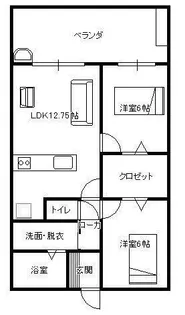 サンリヤン飯塚203【203号室】の間取り