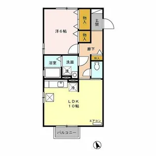 ソレイユ北島 A【106号室】の間取り