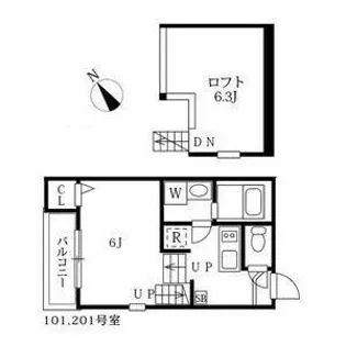 ミライグレースささしま【2階】の間取り