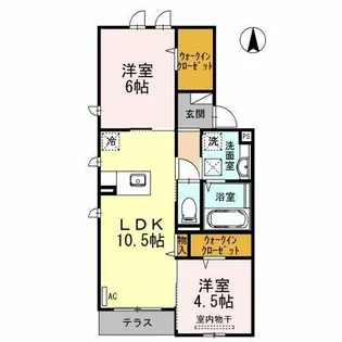 セジュール寺池台【1階】の間取り