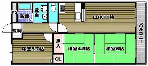 エレガントライフマンション【5階】の間取り