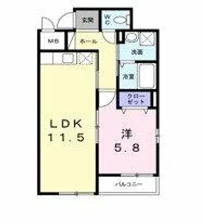 フルーリール【2階】の間取り