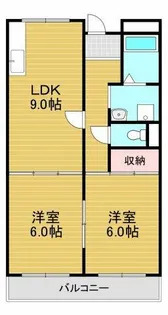 サンハイツ今熊【3階】の間取り