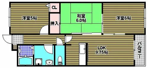 アデューウエダ【3階】の間取り