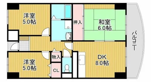 プレストコート弐番館【3階】の間取り