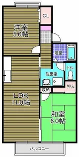 シャトー・ド・イワネ17号館【1階】の間取り