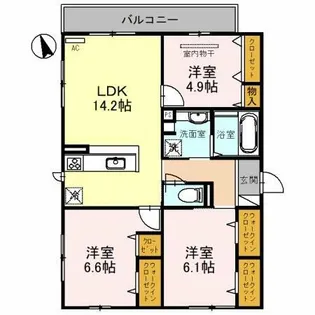 Agerate【1階】の間取り