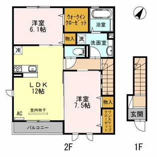 大阪府富田林市富田林町【アパート】の間取り
