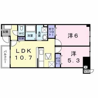 ディオーネ・ジエータ・イースト【1階】の間取り