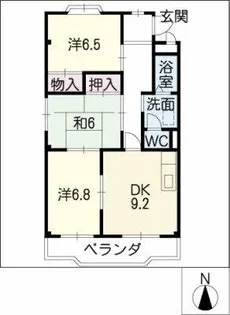 グリーンハイツ大清水【3階】の間取り