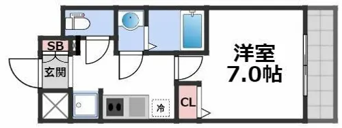 グランパシフィック新今里Ⅱ【3階】の間取り