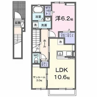 アニューコルソ【2階】の間取り