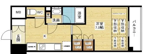 コンフォリア・リヴ新大阪Q【7階】の間取り
