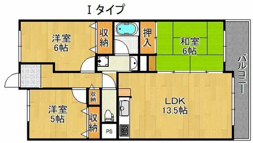 サワー・ドゥ住之江公園【5階】の間取り