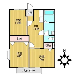 吉川ハイツ【202号室】の間取り