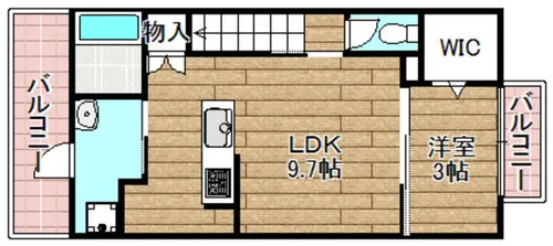 アヴァロン富田【2階】の間取り