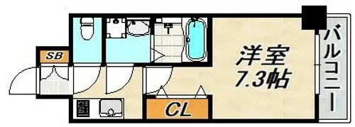 レジュールアッシュ神戸グランフィール【8階】の間取り