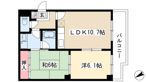 Kコート観月【3階】の間取り