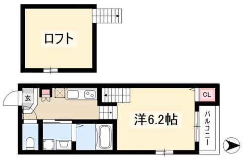 ハーモニーテラス四番【201号室】の間取り