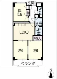 プレステージ花水木【1階】の間取り
