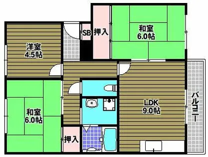 カルムハイツ千代田【1階】の間取り