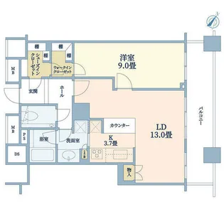 ザ・タワー大阪【39階】の間取り