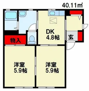 コムハウス弐番館【2階】の間取り
