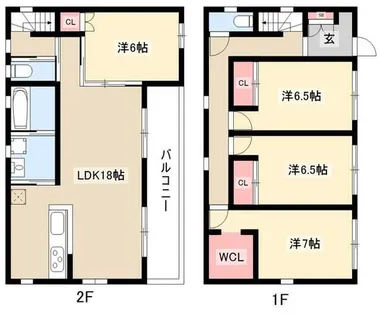 バンクーバー1124代万町 D【D号室】の間取り