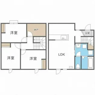 北海道札幌市北区篠路三条2丁目【テラスハウス】の間取り