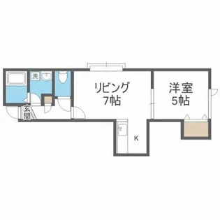 アメニティーズ新琴似【201号室】の間取り