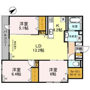 クラシスト北畠【1階】の間取り
