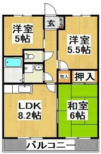 尾崎コーポ【4階】の間取り