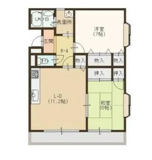 サンローヤル【1階】の間取り