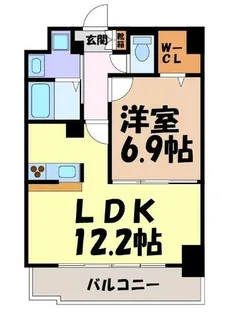 リバーコート砂田橋Ⅱ【14階】の間取り