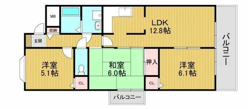 アルシモンテ滝谷【6階】の間取り